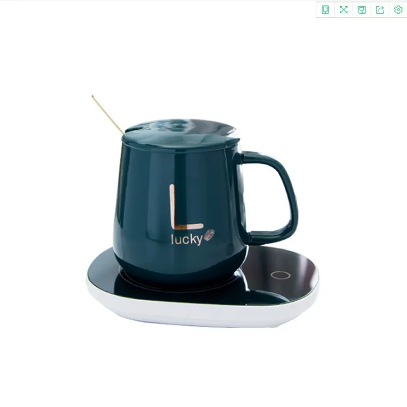 Chauffe-Mug et Tasse à Café Intelligent Électrique USB 55°C en Céramique, Coffret Cadeau pour Bureau et Maison